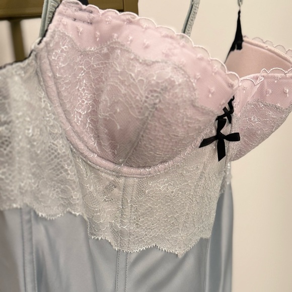 Victoria Secrets 2014 Runway Metallic Ruffle Lace Bustier Corset Garden Hooks - Picture 3 of 8